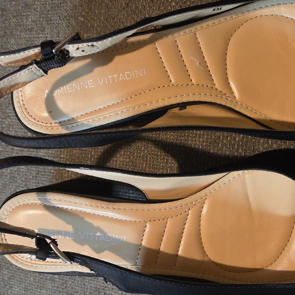 adrienne vittadini Gizzi shoes block heels Sling Back Size 8 - Picture 4 of 7